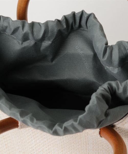 florist（フローリスト）の「ウッドリングトートバッグ（トートバッグ・レディース・ホワイト/ベージュ/ブラック・FREE）」の6枚目の写真