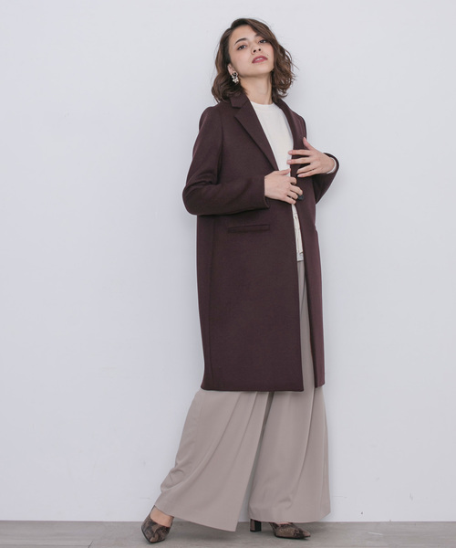 STUDIOUS（ステュディオス）の「【STUDIOUS】SUPER140’S WOOL チェスターコート（チェスターコート・レディース・アイボリー/ブラック/グレー/ダークブラウン/ピンク・0/1）」の11枚目の写真