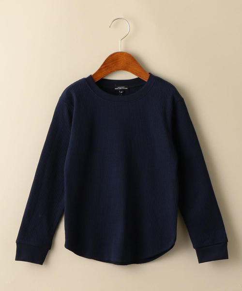 green label relaxing(グリーンレーベルリラクシング)の「【キッズ】〔吸水速乾〕ドライ ワッフル クルーネック プルオーバー(Tシャツ/カットソー・キッズ・ライラック/ネイビー/グレー/ホワイト/ブラック/オリーブ・135/105/115/125)」の5枚目の写真