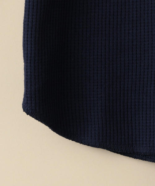 green label relaxing(グリーンレーベルリラクシング)の「【キッズ】〔吸水速乾〕ドライ ワッフル クルーネック プルオーバー(Tシャツ/カットソー・キッズ・ライラック/ネイビー/グレー/ホワイト/ブラック/オリーブ・135/105/115/125)」の20枚目の写真