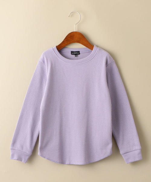 green label relaxing(グリーンレーベルリラクシング)の「【キッズ】〔吸水速乾〕ドライ ワッフル クルーネック プルオーバー(Tシャツ/カットソー・キッズ・ライラック/ネイビー/グレー/ホワイト/ブラック/オリーブ・135/105/115/125)」の16枚目の写真