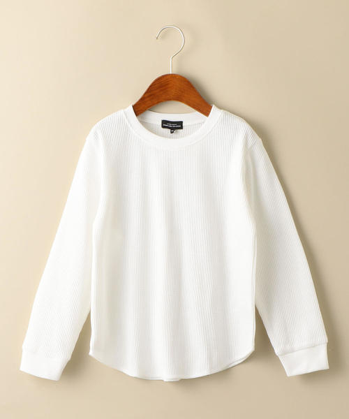 green label relaxing(グリーンレーベルリラクシング)の「【キッズ】〔吸水速乾〕ドライ ワッフル クルーネック プルオーバー(Tシャツ/カットソー・キッズ・ライラック/ネイビー/グレー/ホワイト/ブラック/オリーブ・135/105/115/125)」の14枚目の写真