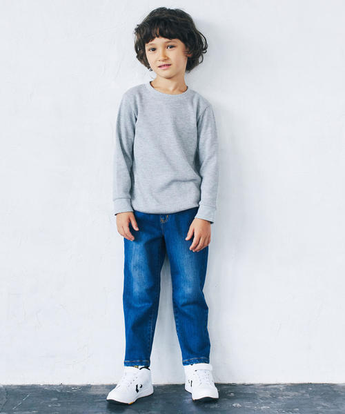 green label relaxing(グリーンレーベルリラクシング)の「【キッズ】〔吸水速乾〕ドライ ワッフル クルーネック プルオーバー(Tシャツ/カットソー・キッズ・ライラック/ネイビー/グレー/ホワイト/ブラック/オリーブ・135/105/115/125)」の12枚目の写真