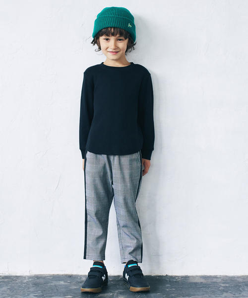 green label relaxing(グリーンレーベルリラクシング)の「【キッズ】〔吸水速乾〕ドライ ワッフル クルーネック プルオーバー(Tシャツ/カットソー・キッズ・ライラック/ネイビー/グレー/ホワイト/ブラック/オリーブ・135/105/115/125)」の10枚目の写真