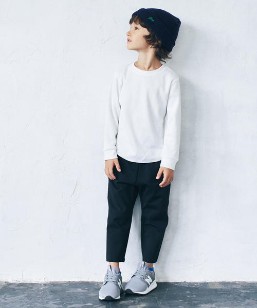 green label relaxing(グリーンレーベルリラクシング)の「【キッズ】〔吸水速乾〕ドライ ワッフル クルーネック プルオーバー(Tシャツ/カットソー・キッズ・ライラック/ネイビー/グレー/ホワイト/ブラック/オリーブ・135/105/115/125)」の9枚目の写真