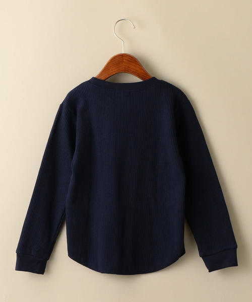 green label relaxing（グリーンレーベルリラクシング）の「【キッズ】〔吸水速乾〕ドライ ワッフル クルーネック プルオーバー（Tシャツ/カットソー・キッズ・ライラック/ブラック/グレー/ネイビー/ホワイト/オリーブ・115/125/105/135）」の8枚目の写真