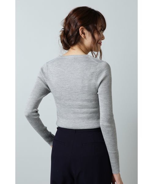 NATURAL BEAUTY BASIC（ナチュラルビューティーベーシック）の「【雑誌掲載】ウォッシャブルウールブレンドリブニット（ニット/セーター・レディース・ブラック/グレー/オフホワイト/ホワイト系その他/イエロー系その他・MEDIUM）」の14枚目の写真