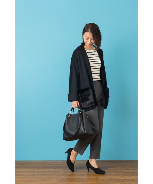 NATURAL BEAUTY BASIC（ナチュラルビューティーベーシック）の「【雑誌掲載】ウォッシャブルウールブレンドリブニット（ニット/セーター・レディース・ブラック/グレー/オフホワイト/ホワイト系その他/イエロー系その他・MEDIUM）」の22枚目の写真