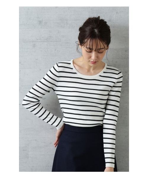 NATURAL BEAUTY BASIC（ナチュラルビューティーベーシック）の「【雑誌掲載】ウォッシャブルウールブレンドリブニット（ニット/セーター・レディース・ブラック/グレー/オフホワイト/ホワイト系その他/イエロー系その他・MEDIUM）」の19枚目の写真