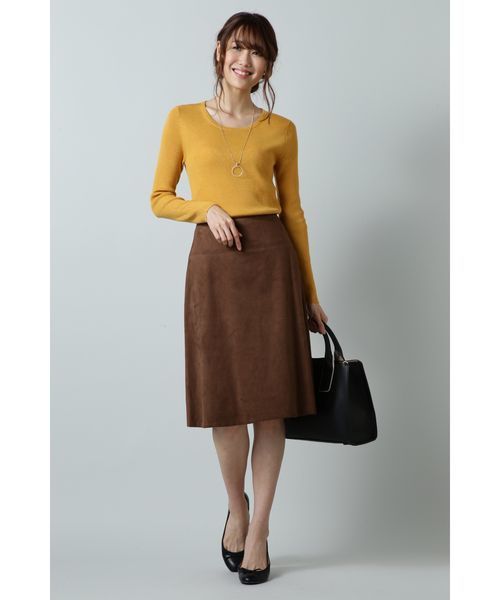 NATURAL BEAUTY BASIC（ナチュラルビューティーベーシック）の「【雑誌掲載】ウォッシャブルウールブレンドリブニット（ニット/セーター・レディース・ブラック/グレー/オフホワイト/ホワイト系その他/イエロー系その他・MEDIUM）」の13枚目の写真