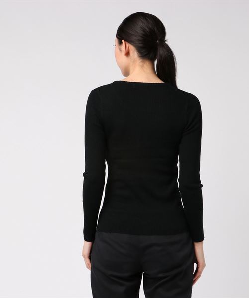 NATURAL BEAUTY BASIC（ナチュラルビューティーベーシック）の「【雑誌掲載】ウォッシャブルウールブレンドリブニット（ニット/セーター・レディース・ブラック/グレー/オフホワイト/ホワイト系その他/イエロー系その他・MEDIUM）」の7枚目の写真