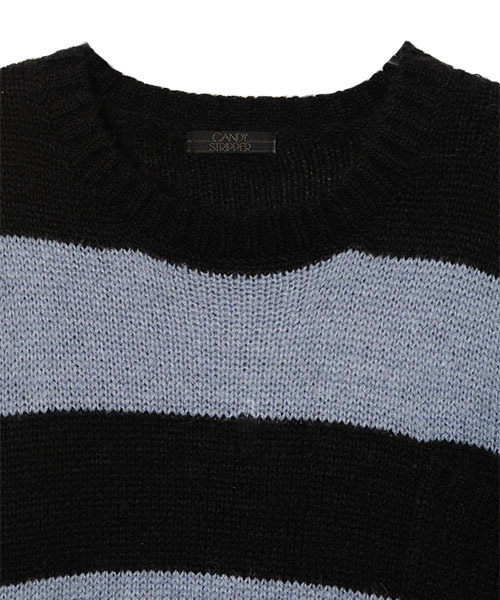 Candy Stripper（キャンディストリッパー）の「CND BORDER ニット（ニット/セーター・レディース・ホワイト/ブラック/ベージュ・2）」の5枚目の写真