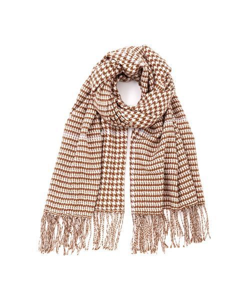 NATURAL BEAUTY BASIC（ナチュラルビューティーベーシック）の「【otonaMUSE 12月号掲載】モノトーン千鳥ストール（ストール/ショール・レディース・ブラック系その他/ベージュ系その他・FREE）」の2枚目の写真