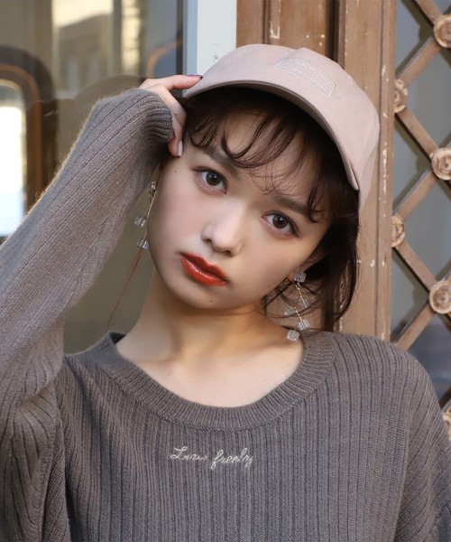 one after another NICE CLAUP（ワンアフターアナザーナイスクラップ）の「刺繍ロゴワイドリブニット（ニット/セーター・レディース・ピンク/アイボリー/ミント/カーキブラウン/オフホワイト・FREE）」の18枚目の写真