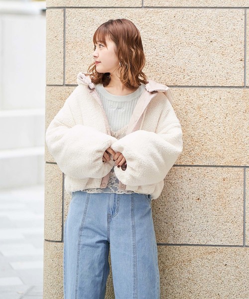 one after another NICE CLAUP（ワンアフターアナザーナイスクラップ）の「刺繍ロゴワイドリブニット（ニット/セーター・レディース・ピンク/アイボリー/ミント/カーキブラウン/オフホワイト・FREE）」の16枚目の写真