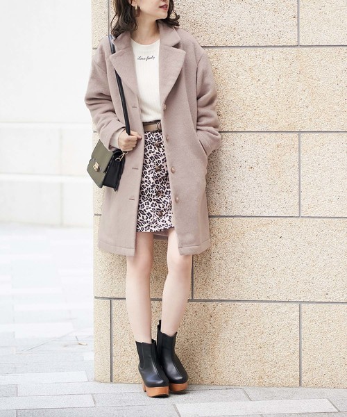 one after another NICE CLAUP（ワンアフターアナザーナイスクラップ）の「刺繍ロゴワイドリブニット（ニット/セーター・レディース・ピンク/アイボリー/ミント/カーキブラウン/オフホワイト・FREE）」の15枚目の写真