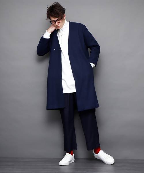 EMMA CLOTHES(エマクローズ)の「ビッグシルエットハーフZIPプルオーバー 裏起毛(スウェット・メンズ・ブラック/アイボリー/チャコール・FREE)」の4枚目の写真