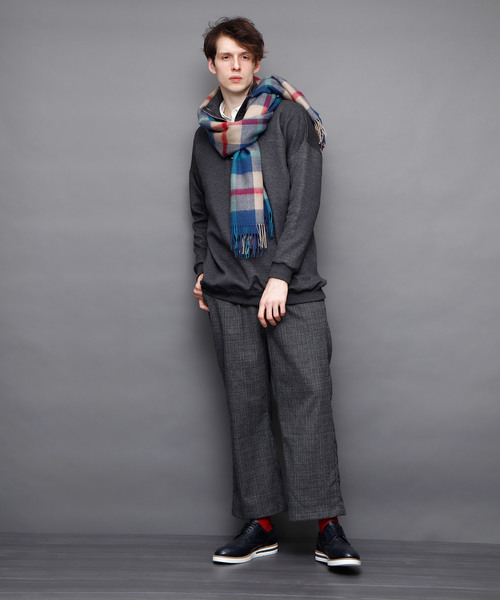 EMMA CLOTHES(エマクローズ)の「ビッグシルエットハーフZIPプルオーバー 裏起毛(スウェット・メンズ・ブラック/アイボリー/チャコール・FREE)」の6枚目の写真