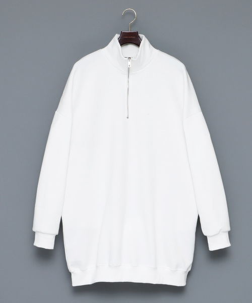 EMMA CLOTHES(エマクローズ)の「ビッグシルエットハーフZIPプルオーバー 裏起毛(スウェット・メンズ・ブラック/アイボリー/チャコール・FREE)」の7枚目の写真