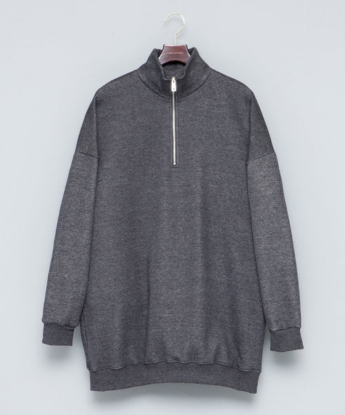EMMA CLOTHES(エマクローズ)の「ビッグシルエットハーフZIPプルオーバー 裏起毛(スウェット・メンズ・ブラック/アイボリー/チャコール・FREE)」の9枚目の写真