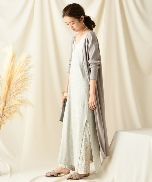 DouDou（ドゥドゥ）の「キャミニットワンピース（ワンピース・レディース・ベージュ/グレー/ブルー・FREE）」の2枚目の写真