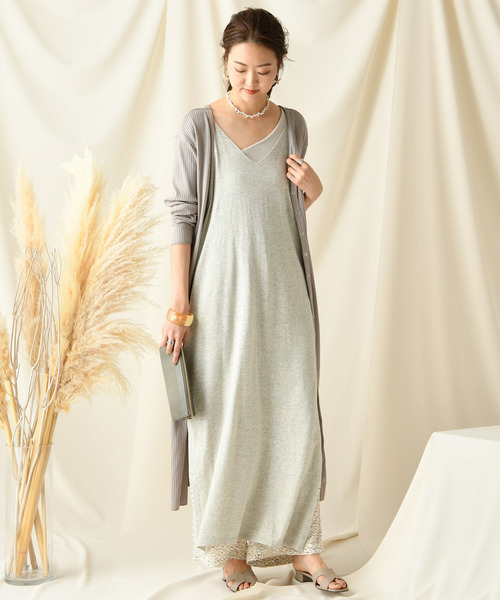 DouDou（ドゥドゥ）の「キャミニットワンピース（ワンピース・レディース・ベージュ/グレー/ブルー・FREE）」の13枚目の写真