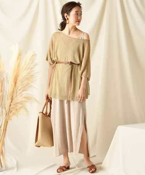 DouDou（ドゥドゥ）の「キャミニットワンピース（ワンピース・レディース・ベージュ/グレー/ブルー・FREE）」の20枚目の写真