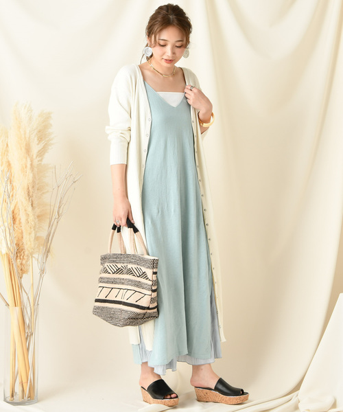 DouDou（ドゥドゥ）の「キャミニットワンピース（ワンピース・レディース・ベージュ/グレー/ブルー・FREE）」の11枚目の写真