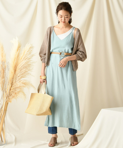 DouDou（ドゥドゥ）の「キャミニットワンピース（ワンピース・レディース・ベージュ/グレー/ブルー・FREE）」の5枚目の写真