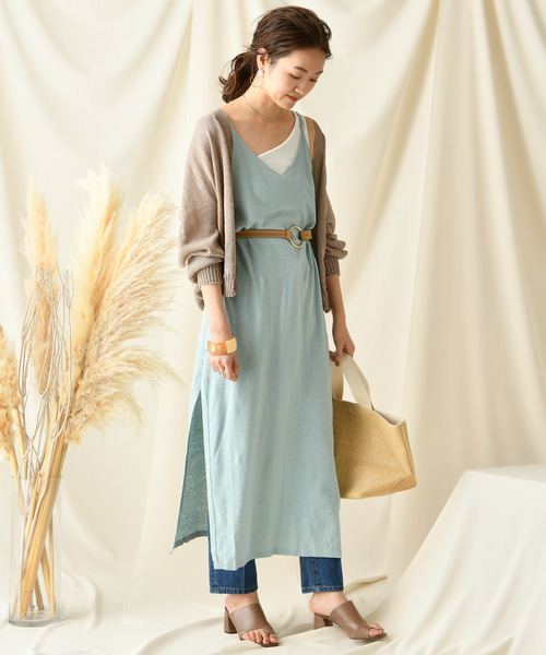 DouDou（ドゥドゥ）の「キャミニットワンピース（ワンピース・レディース・ベージュ/グレー/ブルー・FREE）」の21枚目の写真