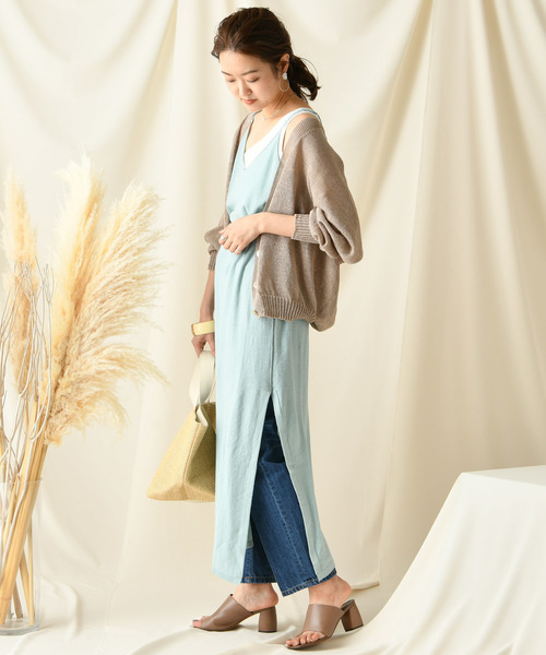 DouDou（ドゥドゥ）の「キャミニットワンピース（ワンピース・レディース・ベージュ/グレー/ブルー・FREE）」の18枚目の写真