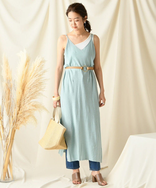 DouDou（ドゥドゥ）の「キャミニットワンピース（ワンピース・レディース・ベージュ/グレー/ブルー・FREE）」の15枚目の写真