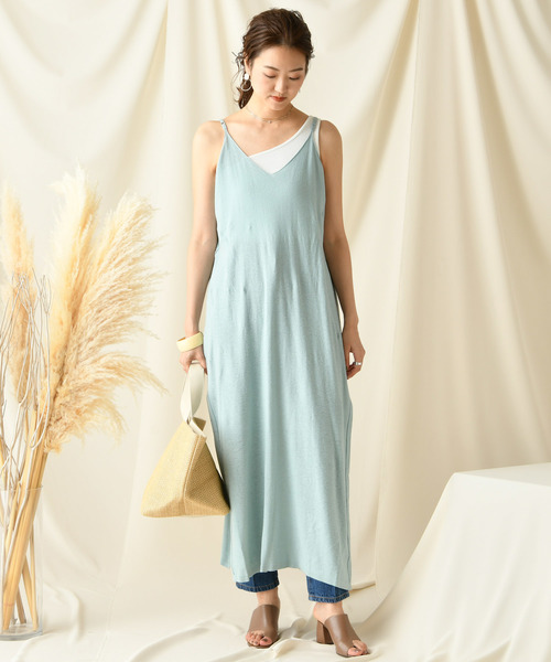 DouDou（ドゥドゥ）の「キャミニットワンピース（ワンピース・レディース・ベージュ/グレー/ブルー・FREE）」の12枚目の写真