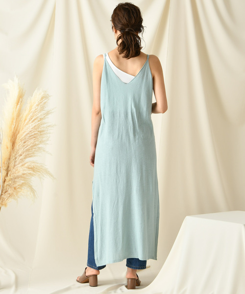 DouDou（ドゥドゥ）の「キャミニットワンピース（ワンピース・レディース・ベージュ/グレー/ブルー・FREE）」の19枚目の写真