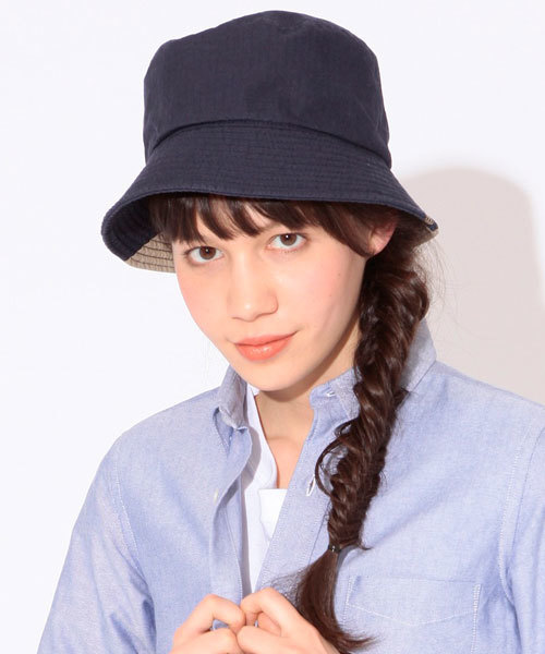 BEAMS BOY（ビームスボーイ）の「decho / 2WAY HAT（ハット・レディース・ベージュ/ネイビー・ONE SIZE）」の6枚目の写真