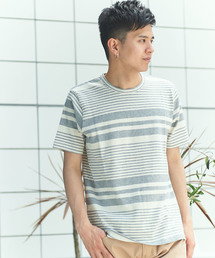 GRAND GLOBAL | 日本製パネルボーダーT(Tシャツ/カットソー)