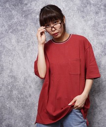 ビッグシルエットリブラインTシャツ(IR)