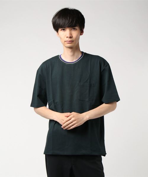 おしゃれスタ(オシャレスタ)の「ビッグシルエットリブラインTシャツ(IR)(Tシャツ/カットソー・メンズ・レッド/ネイビー/ライトグレー/ブラック/ホワイト/サンドベージュ・M/L/XL)」の10枚目の写真