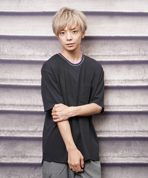 おしゃれスタ(オシャレスタ)の「ビッグシルエットリブラインTシャツ(IR)(Tシャツ/カットソー・メンズ・レッド/ネイビー/ライトグレー/ブラック/ホワイト/サンドベージュ・M/L/XL)」の19枚目の写真