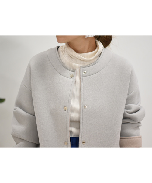 Eimee Law（エイミーロウ）の「【Eimee Law】バック配色カットボンディングコート（その他アウター・レディース・ミント/ベージュ/チャコールグレー・38）」の14枚目の写真