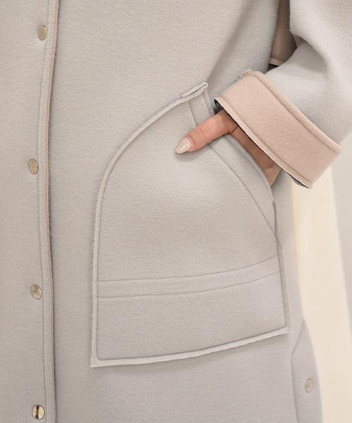 Eimee Law（エイミーロウ）の「【Eimee Law】バック配色カットボンディングコート（その他アウター・レディース・ミント/ベージュ/チャコールグレー・38）」の16枚目の写真