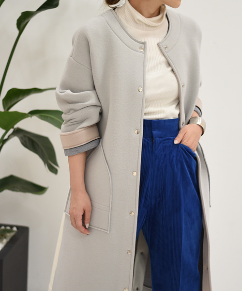 Eimee Law（エイミーロウ）の「【Eimee Law】バック配色カットボンディングコート（その他アウター・レディース・ミント/ベージュ/チャコールグレー・38）」の18枚目の写真