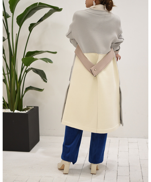 Eimee Law（エイミーロウ）の「【Eimee Law】バック配色カットボンディングコート（その他アウター・レディース・ミント/ベージュ/チャコールグレー・38）」の22枚目の写真