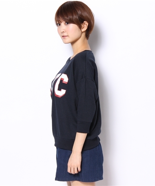 green label relaxing（グリーンレーベルリラクシング）の「NYC LOGO スウェット ◆（スウェット・レディース・ホワイト/ネイビー・フリー）」の8枚目の写真