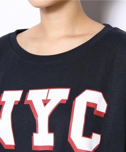 green label relaxing（グリーンレーベルリラクシング）の「NYC LOGO スウェット ◆（スウェット・レディース・ホワイト/ネイビー・フリー）」の6枚目の写真