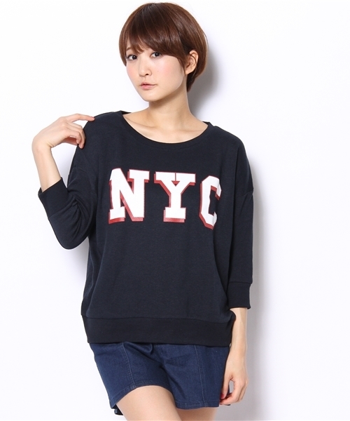 green label relaxing（グリーンレーベルリラクシング）の「NYC LOGO スウェット ◆（スウェット・レディース・ホワイト/ネイビー・フリー）」の11枚目の写真