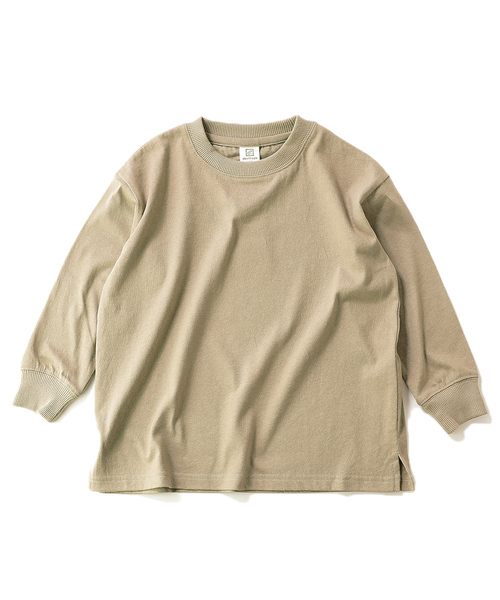 devirock(デビロック)の「ビッグシルエット袖リブ長袖Tシャツ(Tシャツ/カットソー・キッズ・ホワイト/ブラック/杢グレー/パープル系その他/ダークベージュ/オレンジ系その他/パープル系その他2/モカ・100cm/110cm/120cm/130cm/140cm/150cm/160cm)」の14枚目の写真