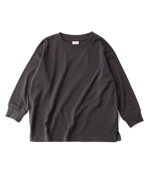 devirock(デビロック)の「ビッグシルエット袖リブ長袖Tシャツ(Tシャツ/カットソー・キッズ・ホワイト/ブラック/杢グレー/パープル系その他/ダークベージュ/オレンジ系その他/パープル系その他2/モカ・100cm/110cm/120cm/130cm/140cm/150cm/160cm)」の15枚目の写真