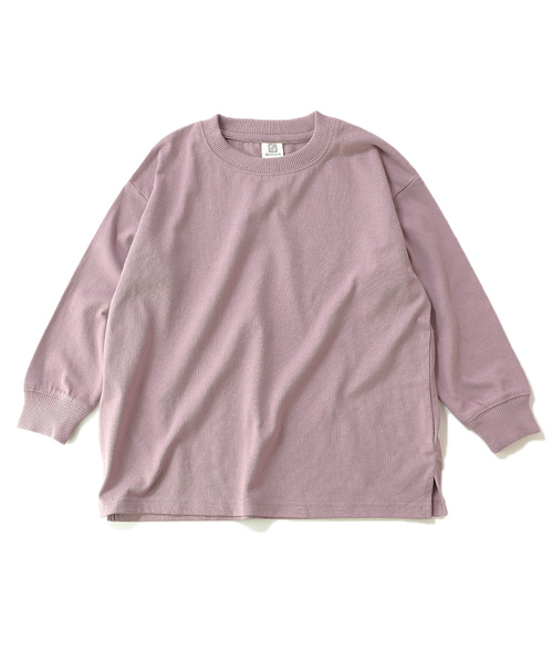 devirock(デビロック)の「ビッグシルエット袖リブ長袖Tシャツ(Tシャツ/カットソー・キッズ・ホワイト/ブラック/杢グレー/パープル系その他/ダークベージュ/オレンジ系その他/パープル系その他2/モカ・100cm/110cm/120cm/130cm/140cm/150cm/160cm)」の16枚目の写真