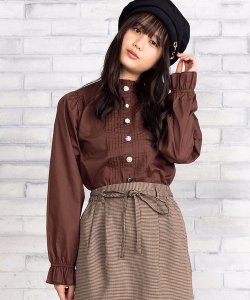 WEGO（ウィゴー）の「WEGO/アソートボタンブラウス（シャツ/ブラウス・レディース・ダークブラウン/ピンク/アイボリー/ブラウン系その他2/ブラック・FREE）」の3枚目の写真